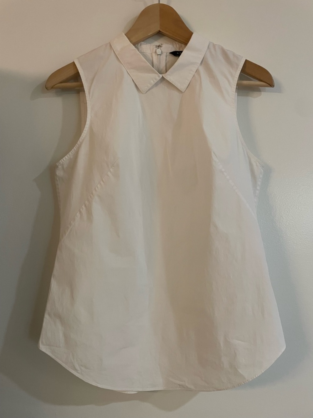 Armani Exchange White Sleeveless Collared Blouse